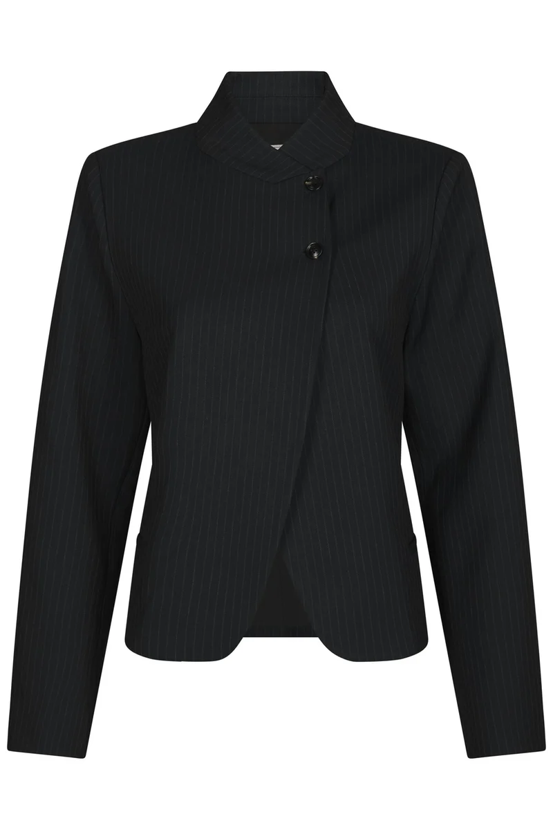 Tiria Slim Pinstripe Blazer | Dark Navy | Jakke fra Neo Noir