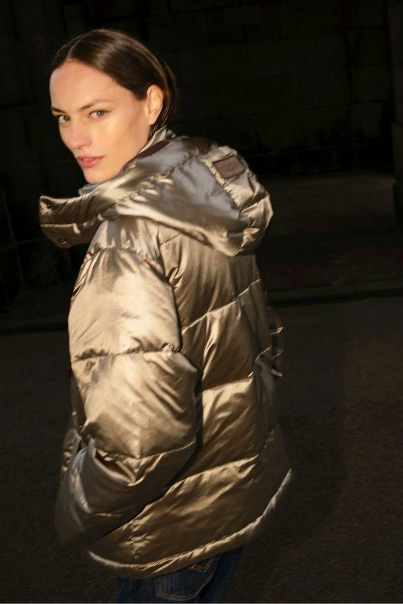 Jilly Metallic Down Jacket | Brindle | Jakke fra Mos Mosh