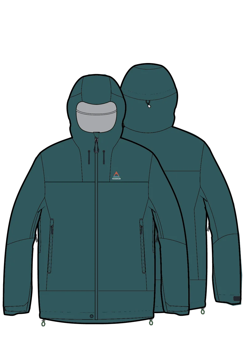 Trailscape Herren 3-Lagen Wasserdichte Jacke - Mittelmeer