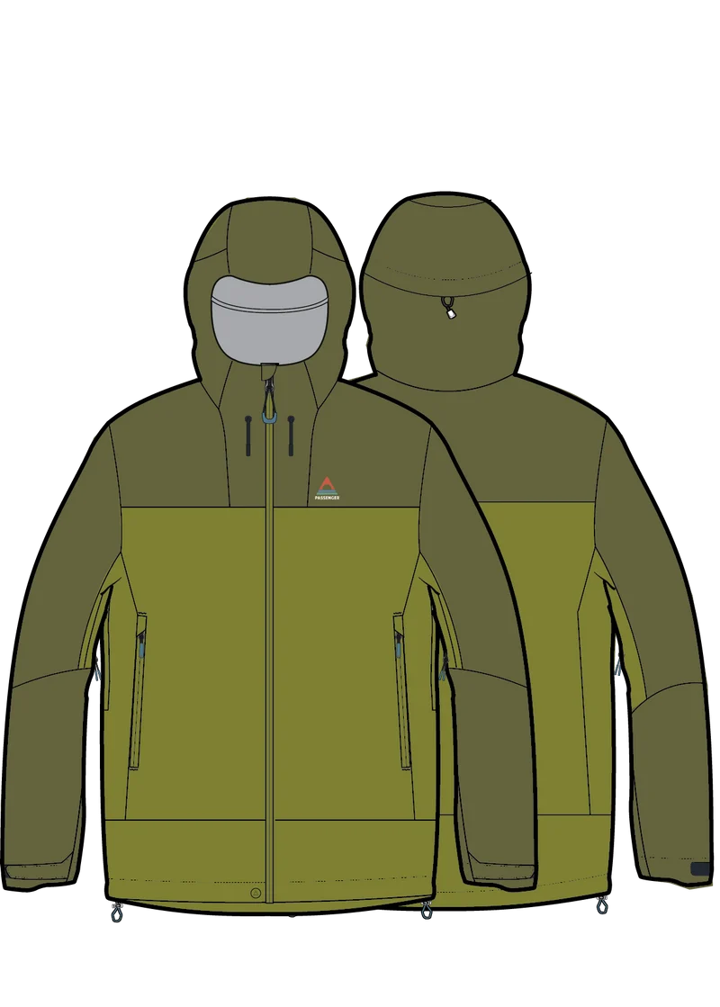 Trailscape Herren 3-Lagen Wasserdichte Jacke - Clover/Tea Green