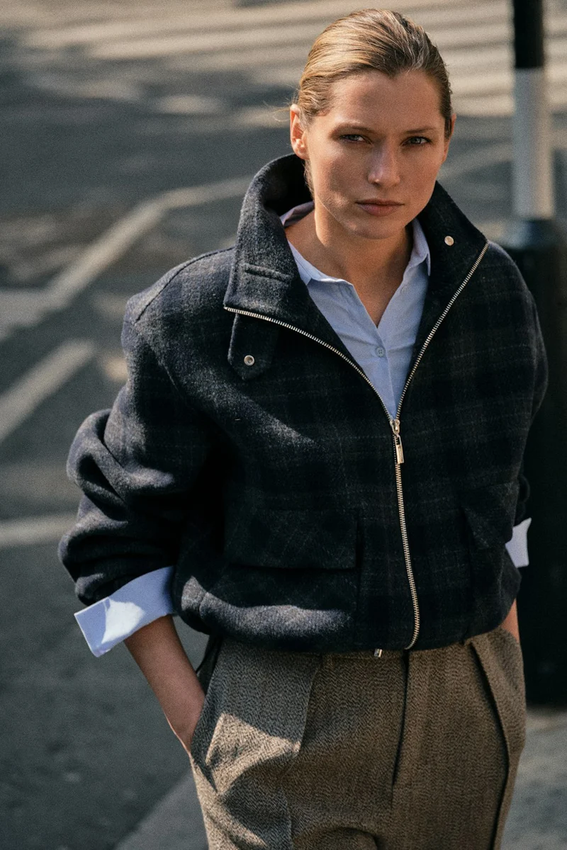 Camille Check Jacket | Salute Navy | Jakke fra Mos Mosh