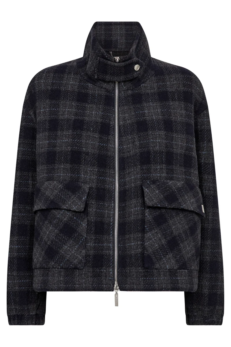 Camille Check Jacket | Salute Navy | Jakke fra Mos Mosh