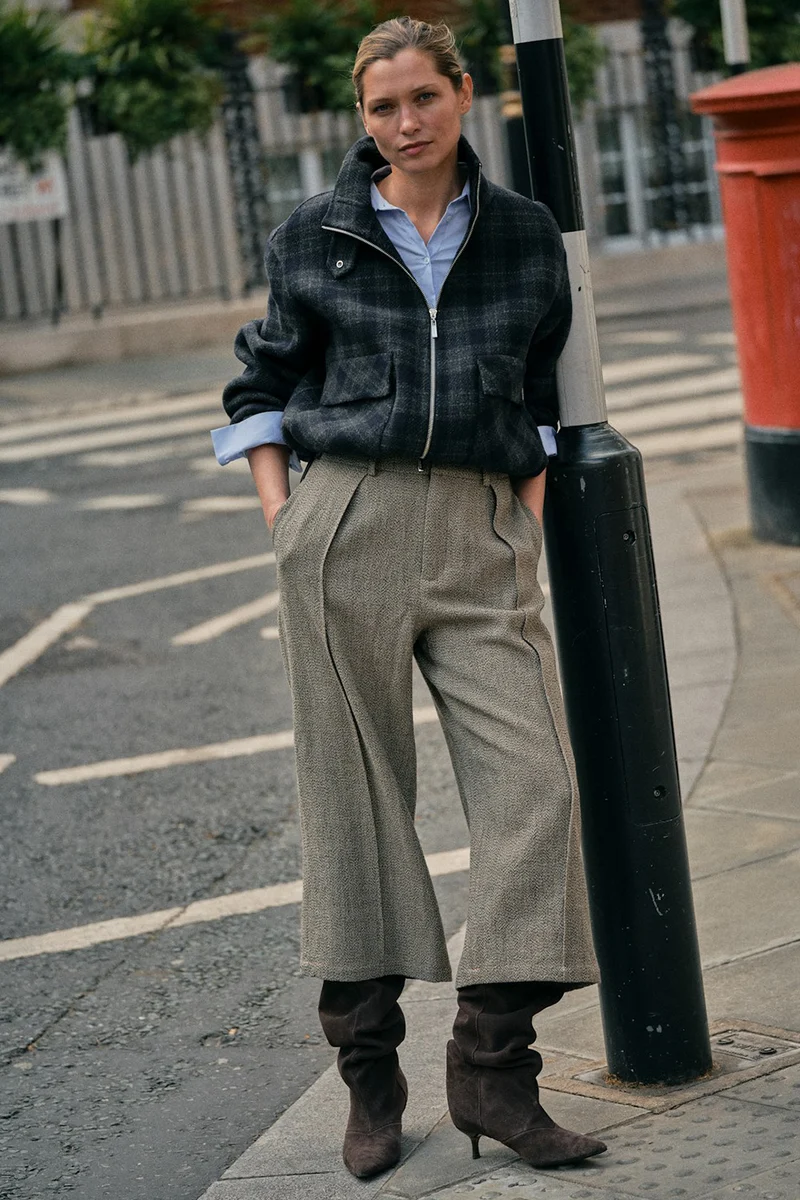 Camille Check Jacket | Salute Navy | Jakke fra Mos Mosh