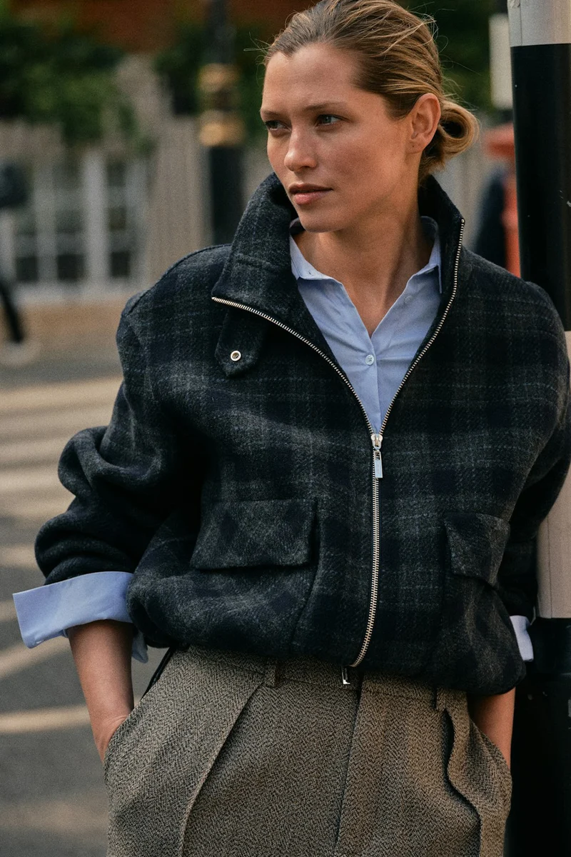 Camille Check Jacket | Salute Navy | Jakke fra Mos Mosh