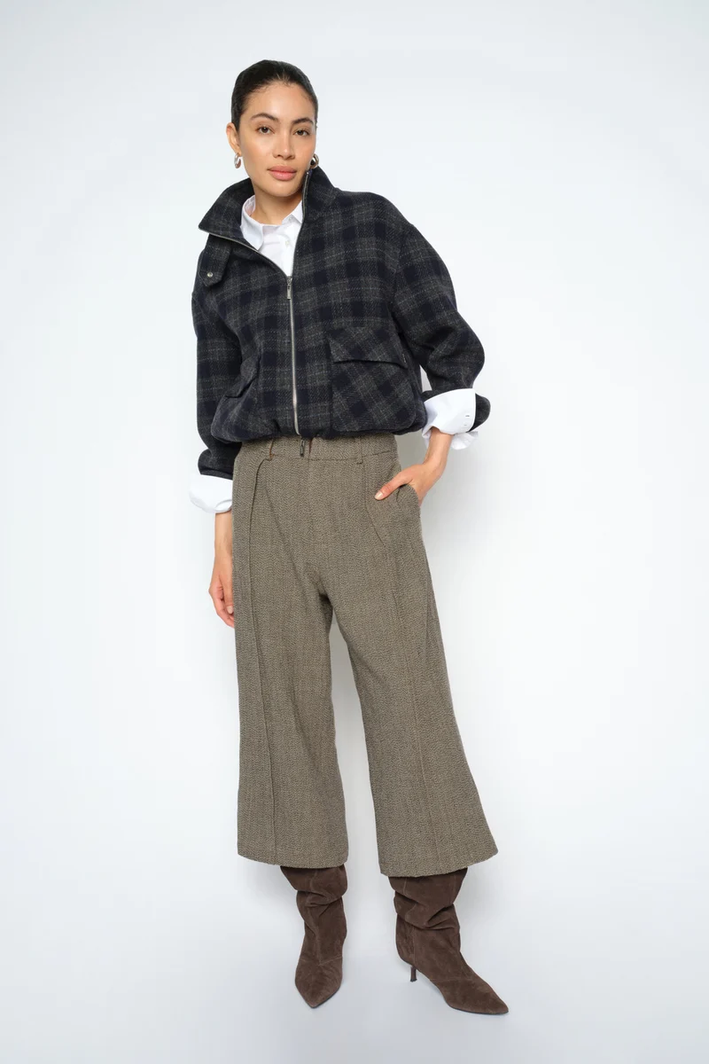Camille Check Jacket | Salute Navy | Jakke fra Mos Mosh