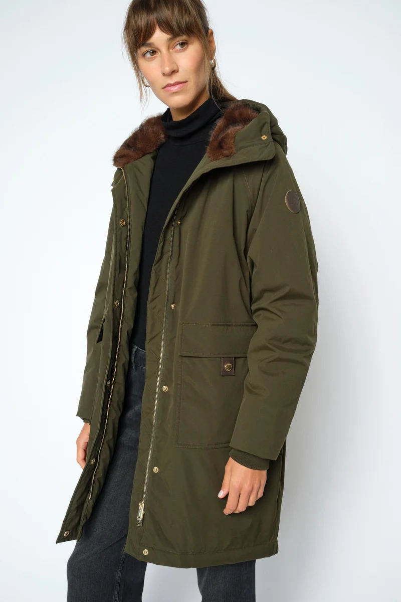 Cali Faux Fur Jacket | Rosin | Jakke fra Mos Mosh
