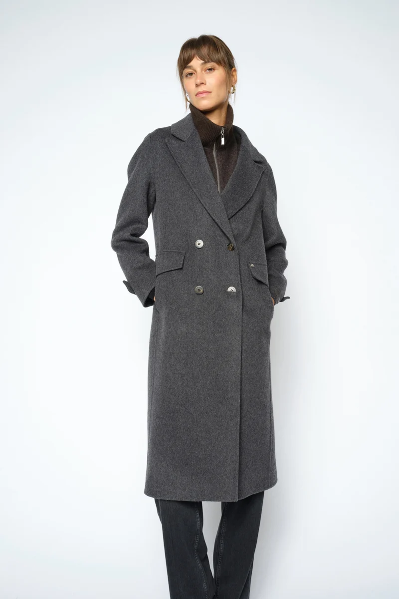 Alva Loisa Mock Neck Coat | Antracite | Jakke fra Mos Mosh