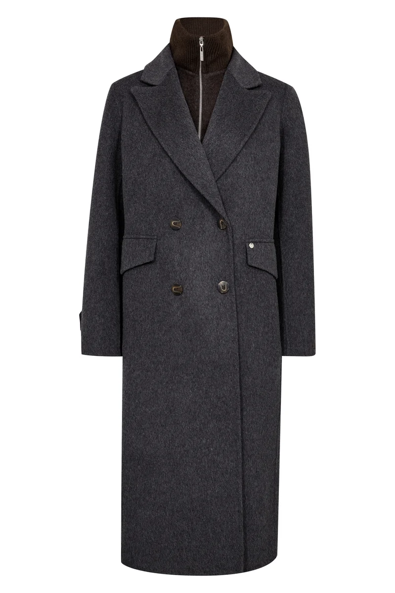 Alva Loisa Mock Neck Coat | Antracite | Jakke fra Mos Mosh