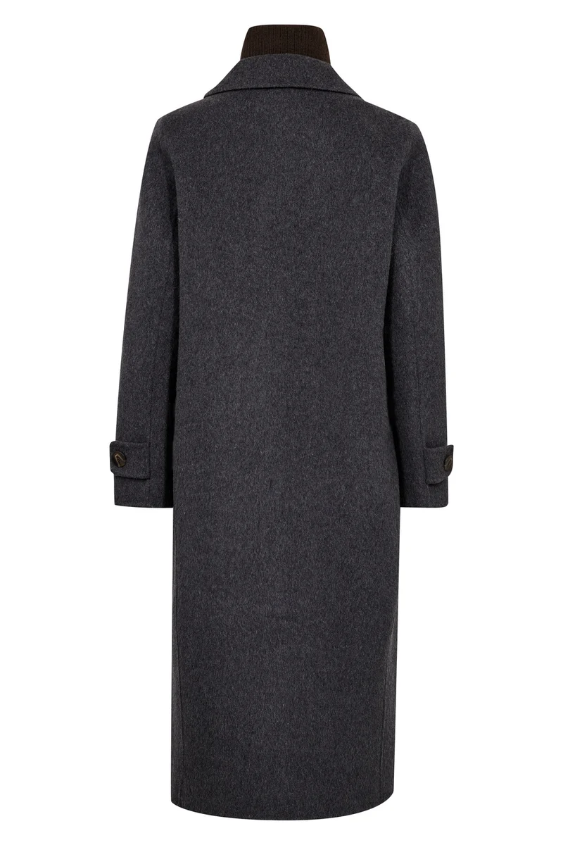 Alva Loisa Mock Neck Coat | Antracite | Jakke fra Mos Mosh