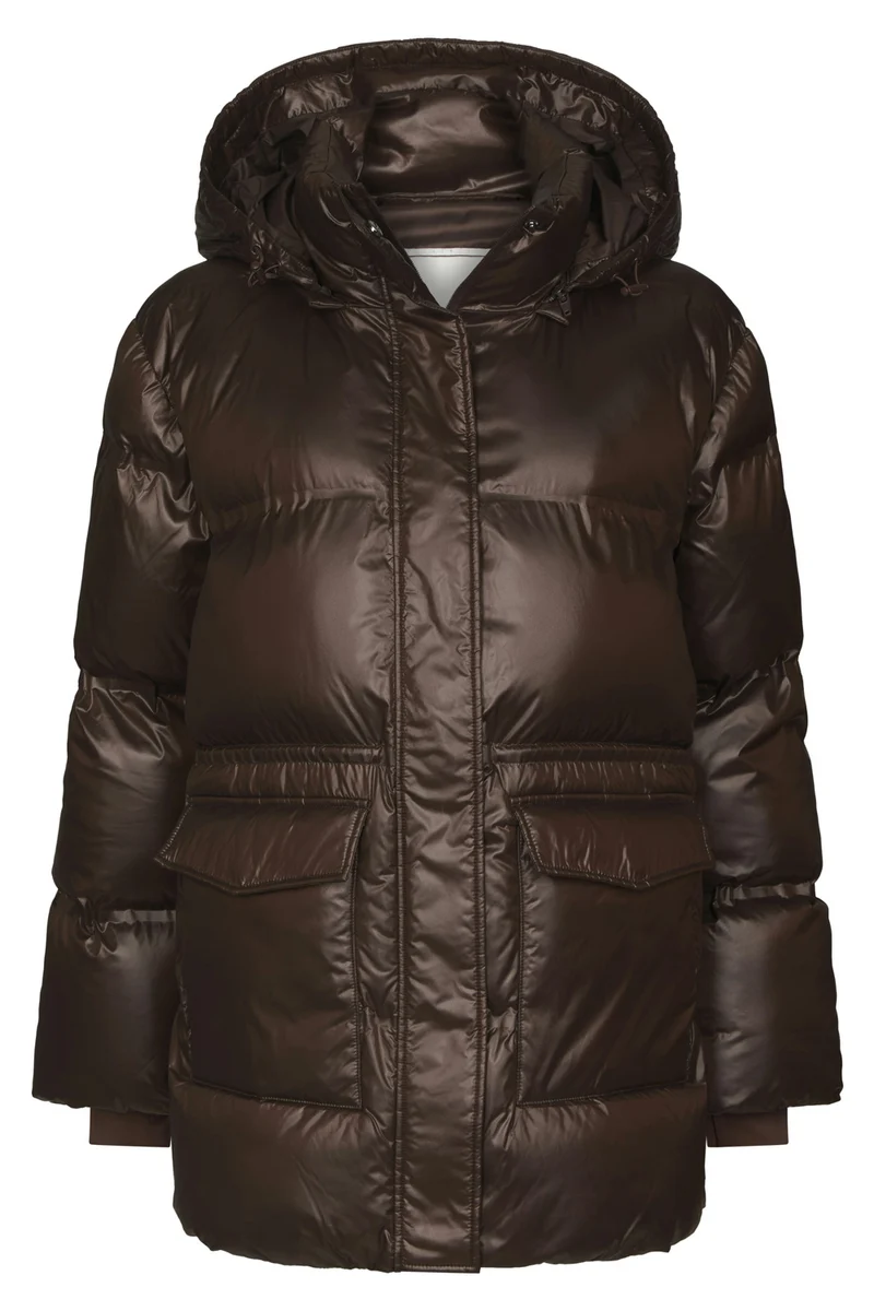 Clotilde Shiny Puffer Jacket | Chocolate Brown | Jakke fra Neo Noir