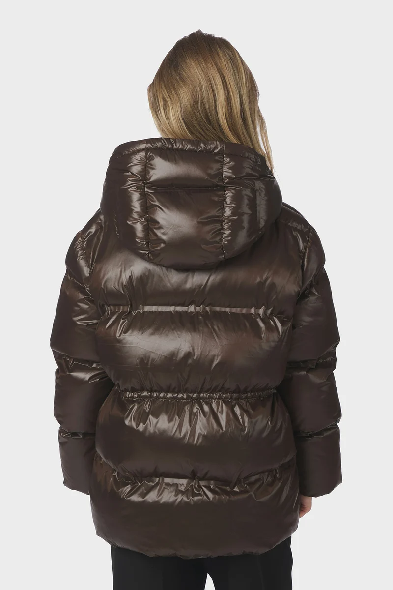 Clotilde Shiny Puffer Jacket | Chocolate Brown | Jakke fra Neo Noir