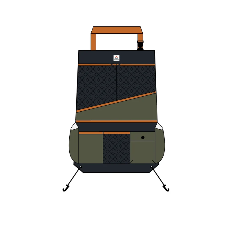 Vandit Sitzorganizer - Schwarz/Khaki