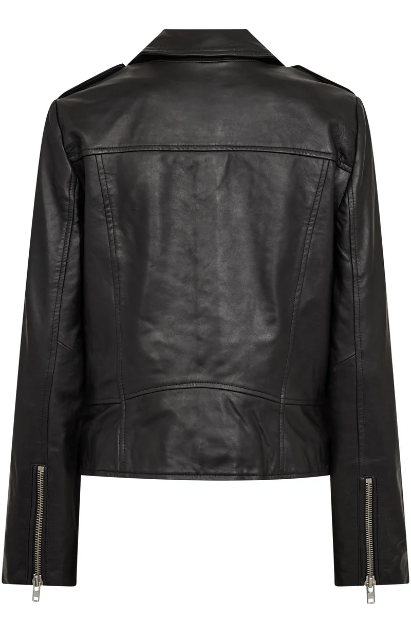 Phoebecc Leather Biker Jacket 500415 | Black | Co'couture