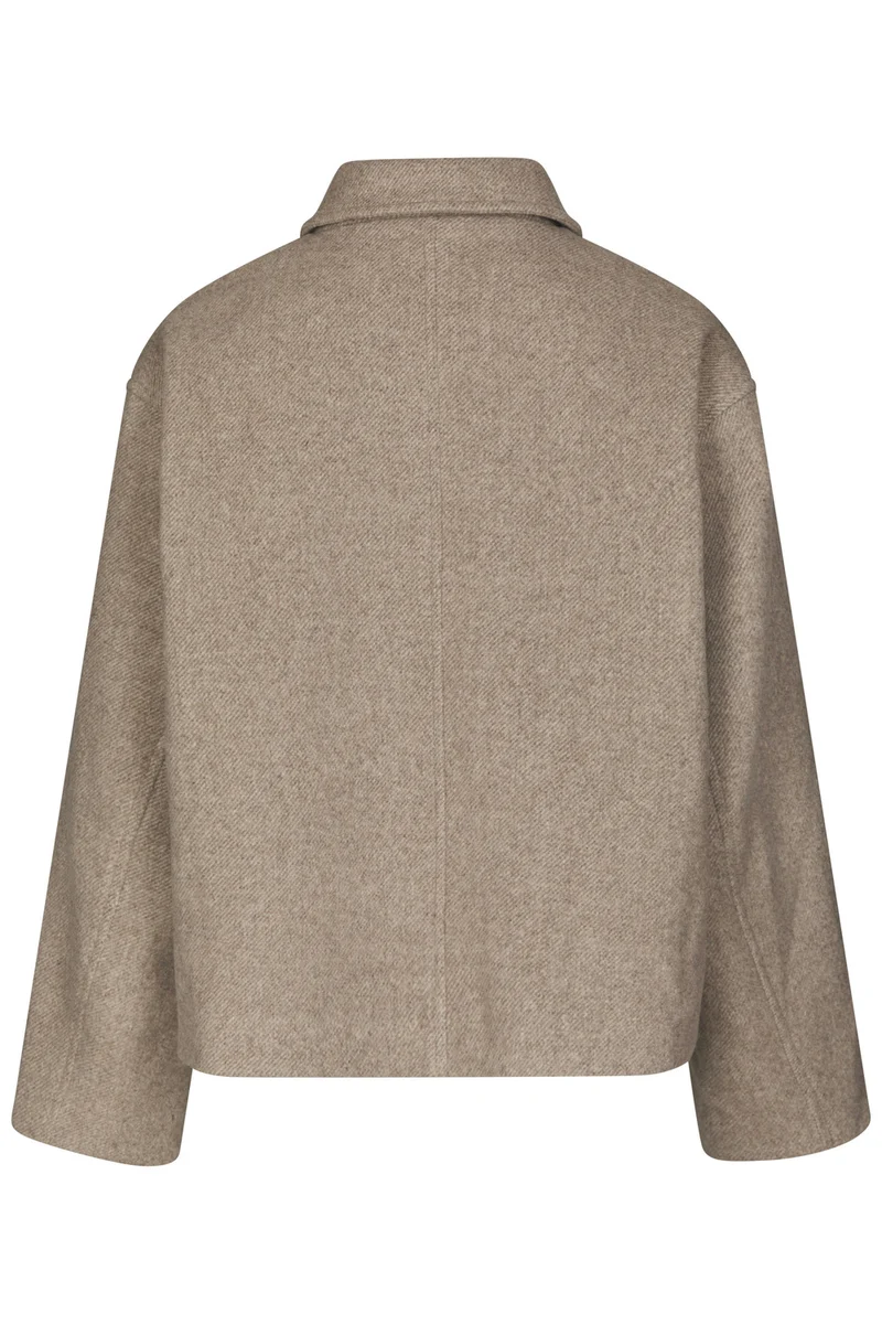 Hamra Herringbone Twill Jacket | Beige Melange | Jakke fra Neo Noir