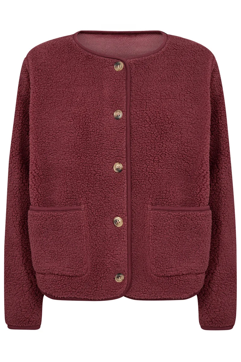 Ada Teddy Jacket | Mørkerød | Jakke fra French Laundry