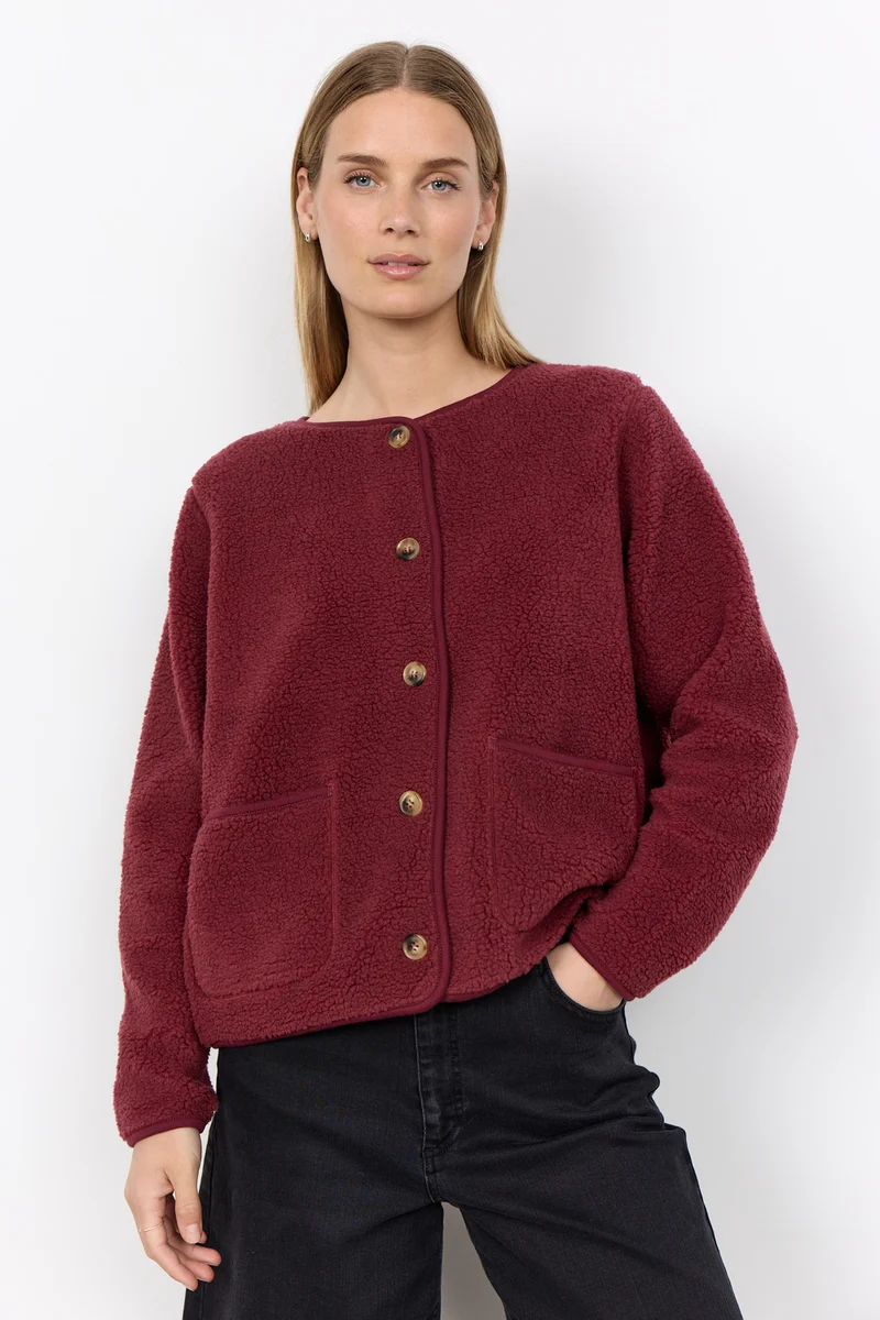 Ada Teddy Jacket | Mørkerød | Jakke fra French Laundry
