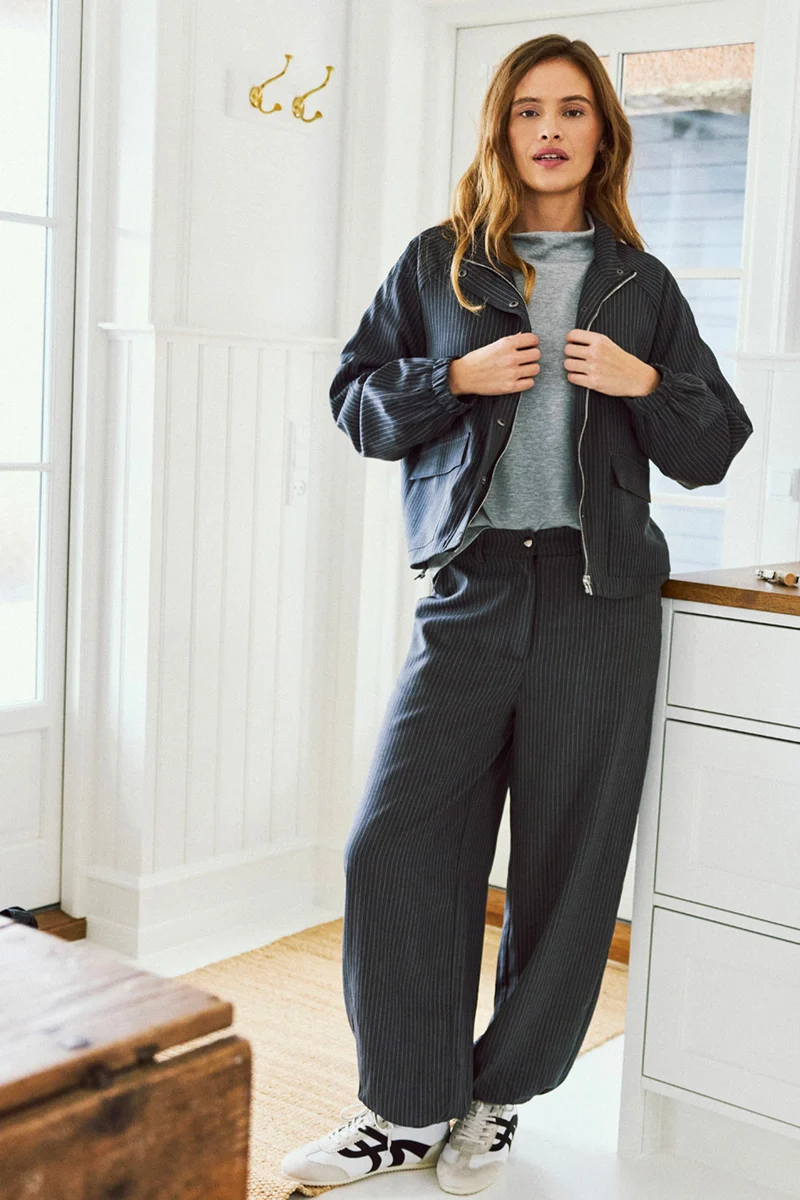 Mali-Jacket | Dark Grey Mel w Star Offwhite | Jakke fra Freequent