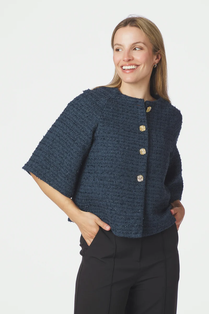 Rosella Boucle Mini Jacket | Navy | Jakke fra Neo Noir