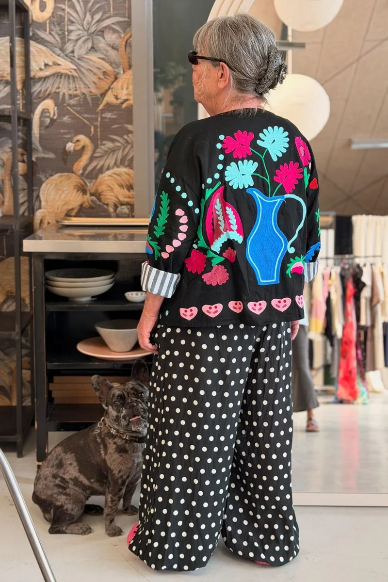 Dua Embroidered Jacket | Black