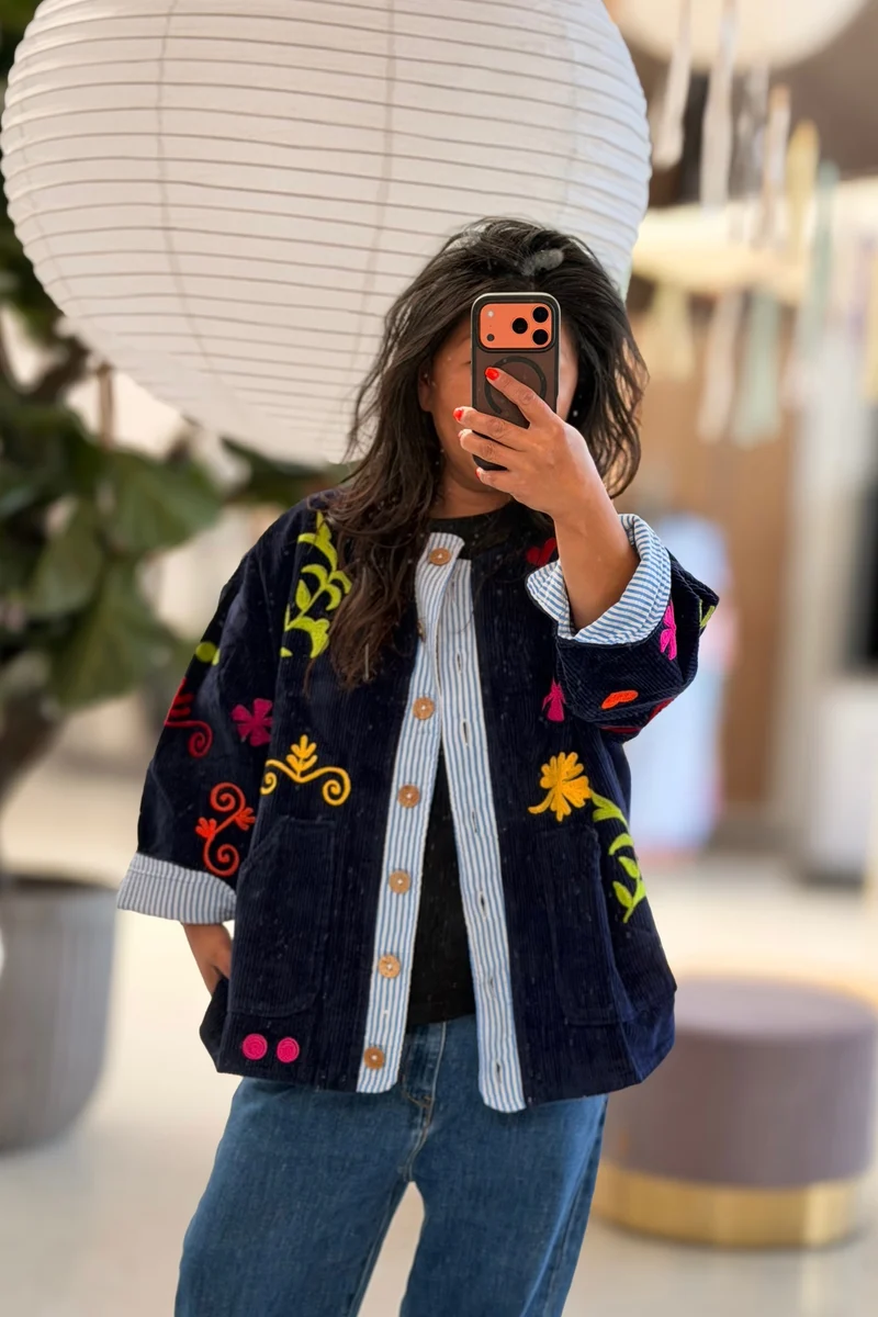 Baya Embroidered Jacket | Royal Blue