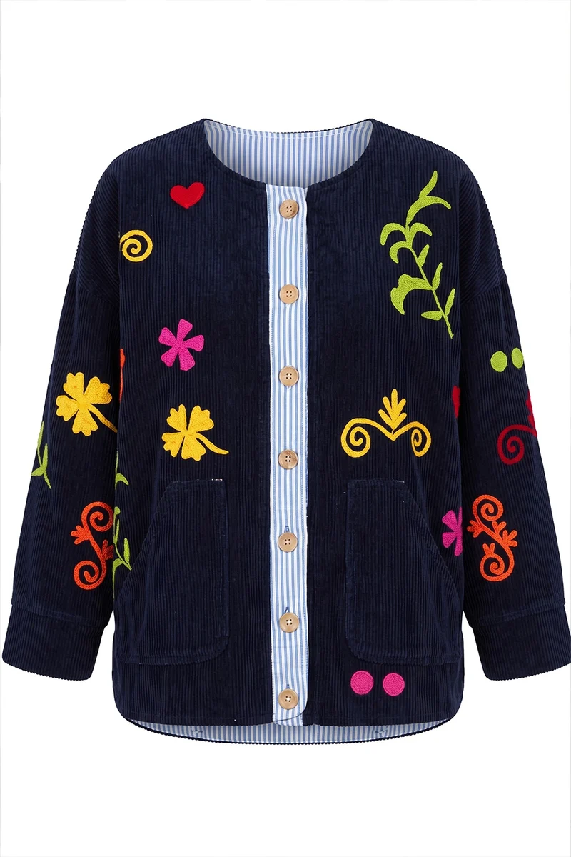 Baya Embroidered Jacket | Royal Blue