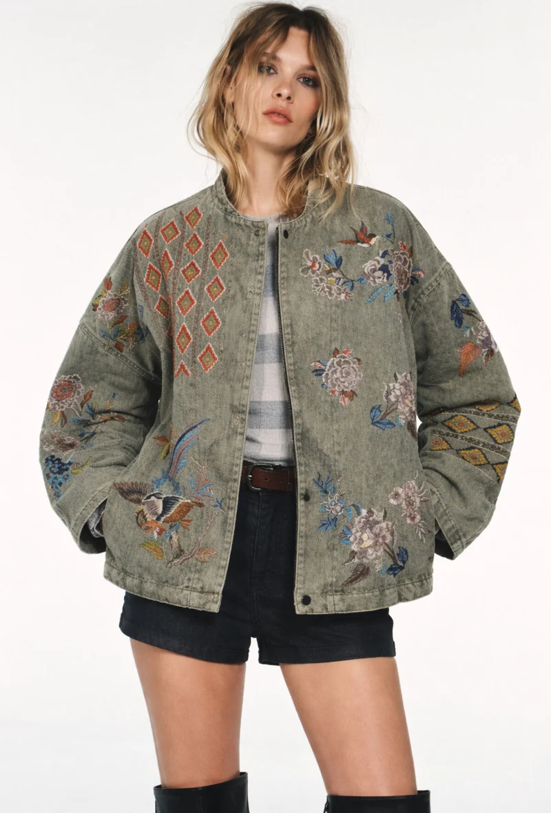Darcy Embroidered Jacket | Green