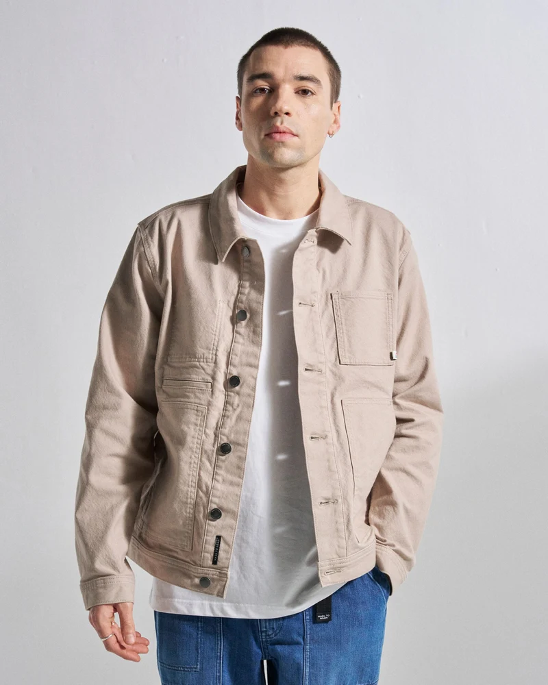 Vantage Baumwoll-Canvas-Jacke - Einfach Taupe