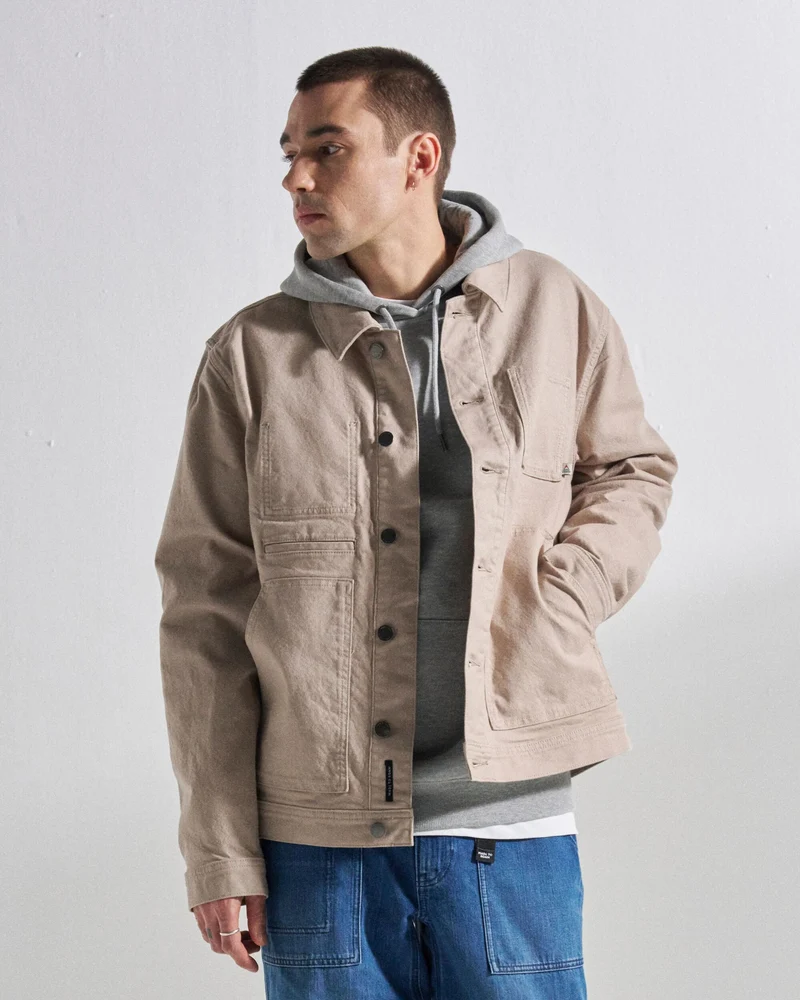 Vantage Baumwoll-Canvas-Jacke - Einfach Taupe