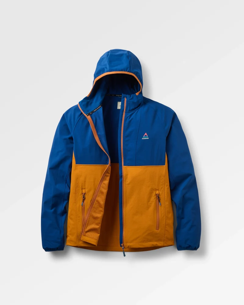 Trailscape Herren Leichte Softshell-Jacke - Blau Navy/Retro Orange