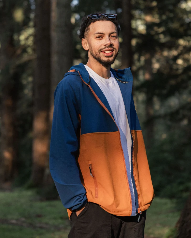 Trailscape Herren Leichte Softshell-Jacke - Blau Navy/Retro Orange