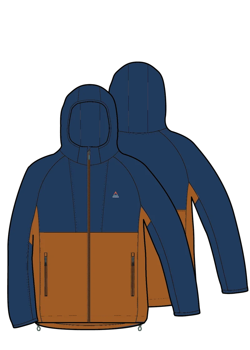 Trailscape Herren Leichte Softshell-Jacke - Blau Navy/Retro Orange