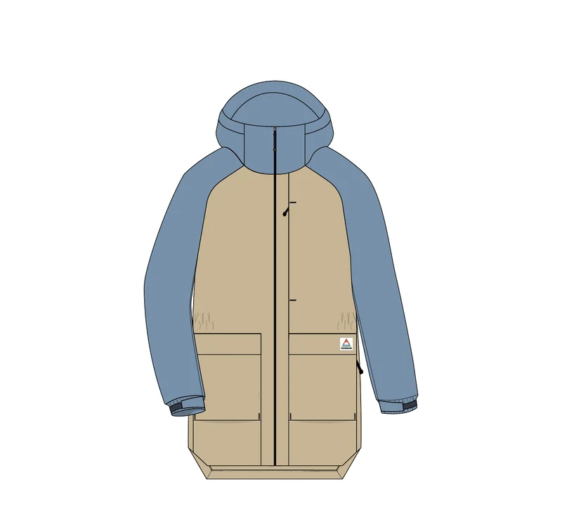 Serein Wasserdichte Jacke - Verblasstes Denim/Wüste