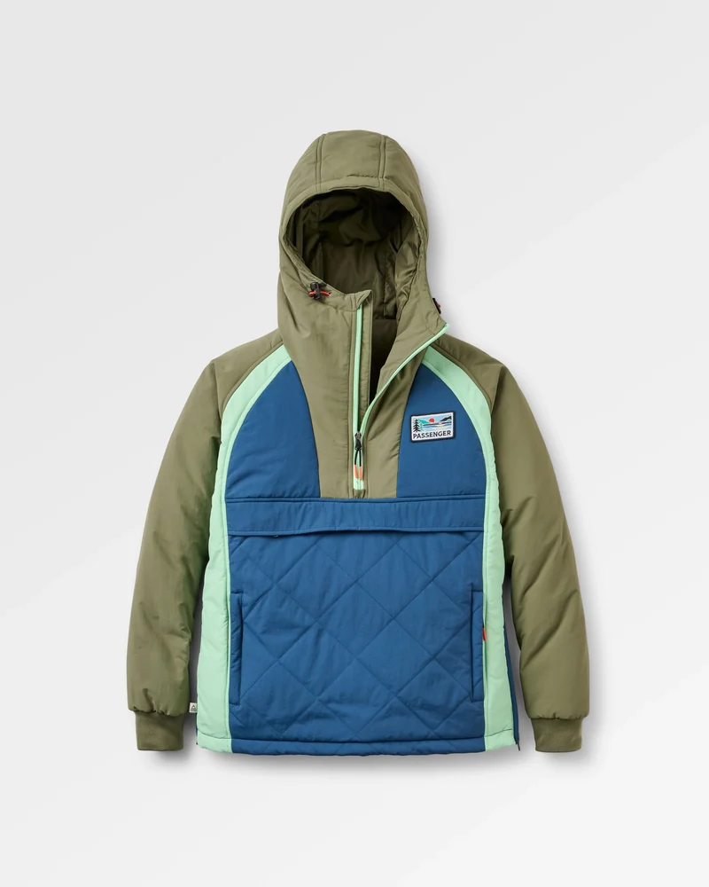 Ocean Isolierter Anorak - Dunkles Denim/ Staubiges Olive