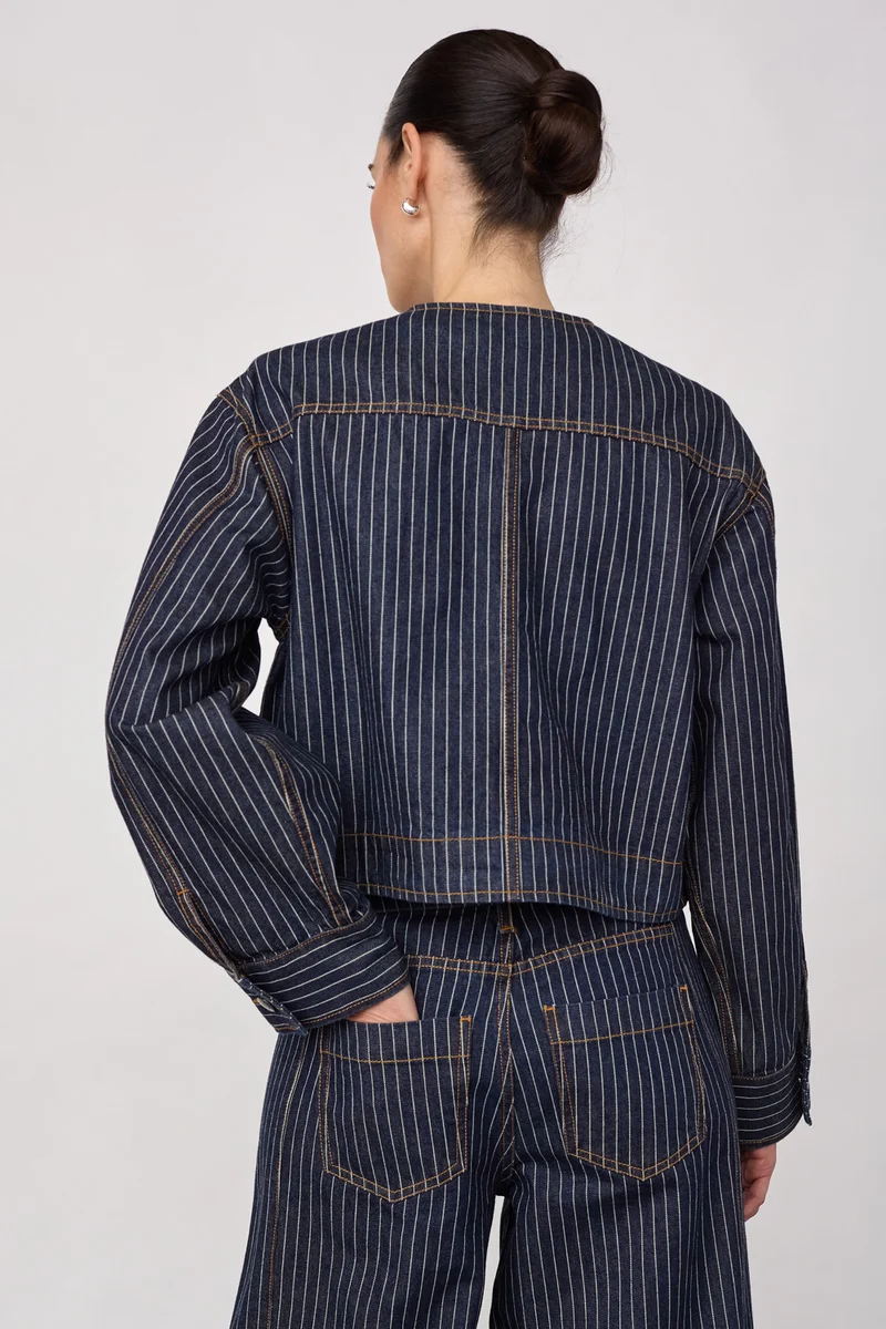 Siggacc Stripe Jacket 500006 | Denim Blue | Co'couture