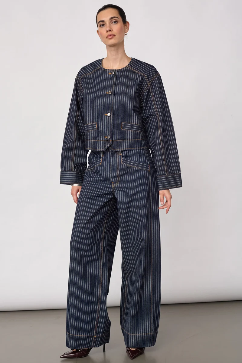 Siggacc Stripe Jacket 500006 | Denim Blue | Co'couture