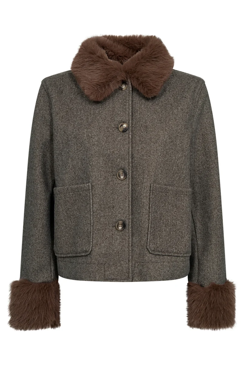 Yanna Jacket 211555 | Morel Melange | Jakke fra Freequent