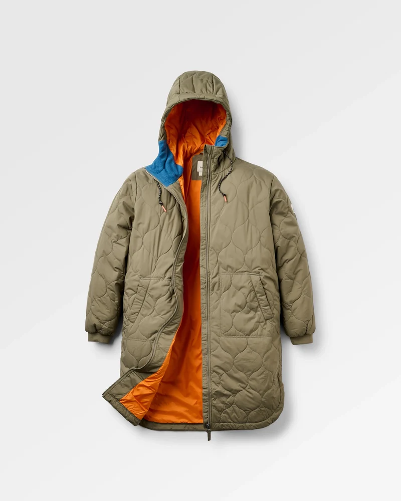 Flora Lange Isolierte Parka - Staubiges Olive
