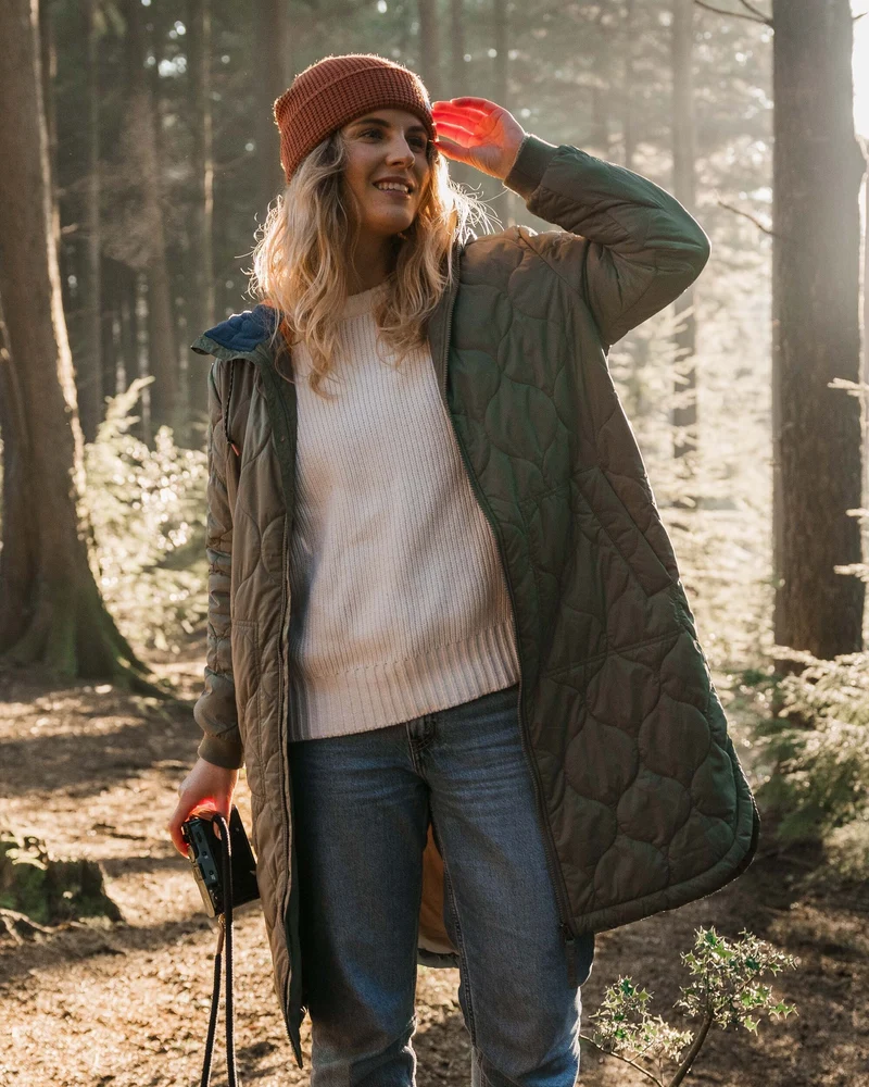 Flora Lange Isolierte Parka - Staubiges Olive
