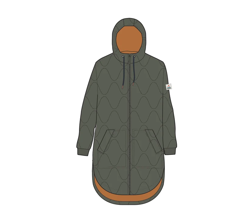 Flora Lange Isolierte Parka - Staubiges Olive