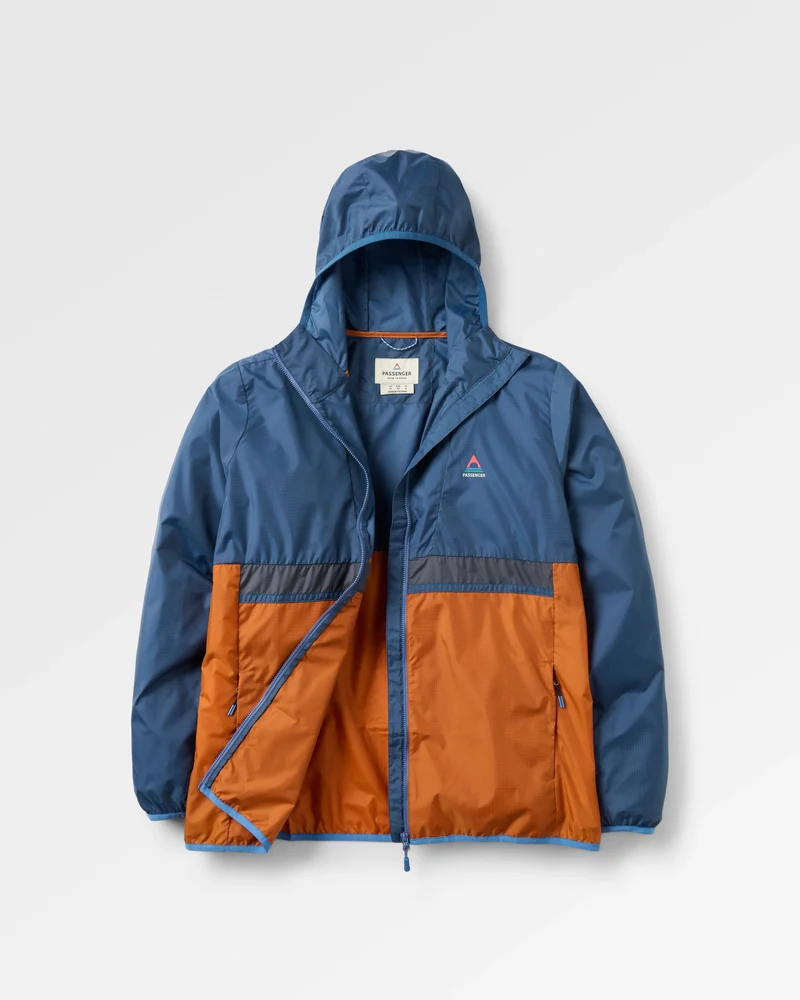 Viento Windshell Jacke - Dunkles Denim/Sonnenuntergangs-Orange