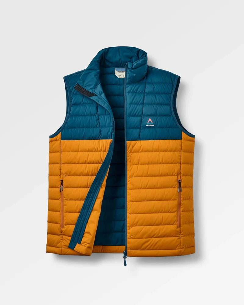 Ashland Daunen Weste - Retro Orange/Tidal Blue