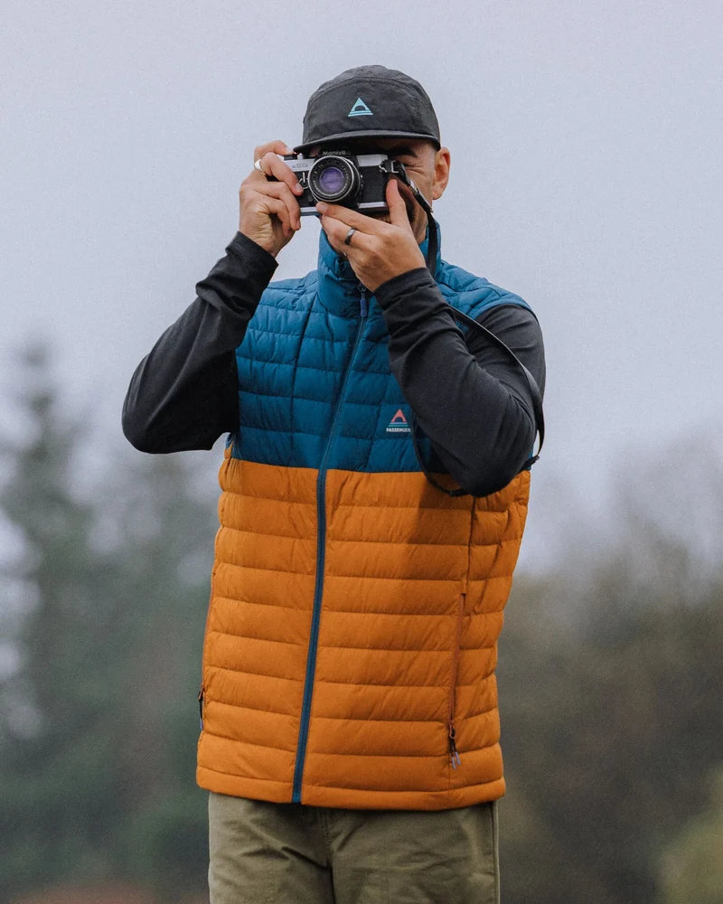 Ashland Daunen Weste - Retro Orange/Tidal Blue