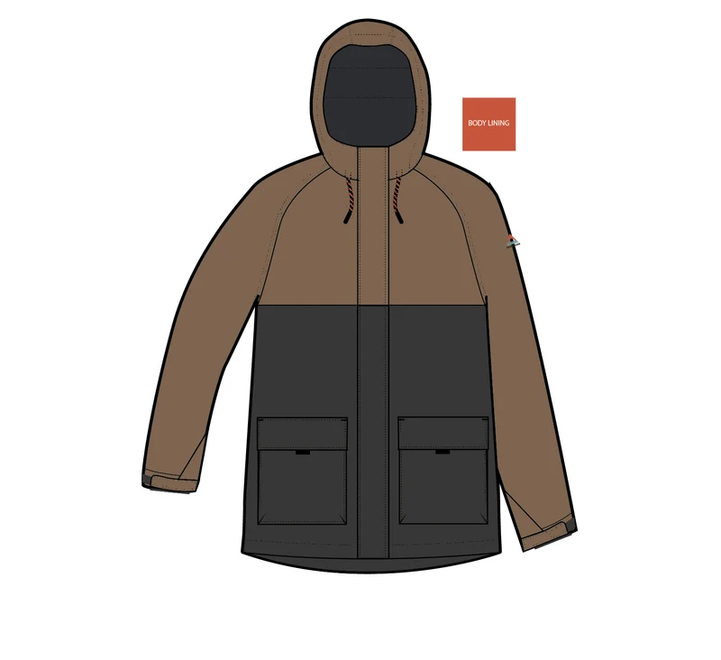 Isolierte Baltic Parka - Karamell/Schwarz