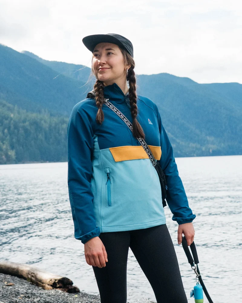 Ocean Softshell Anorak - Retro Blau/Tidal Blau