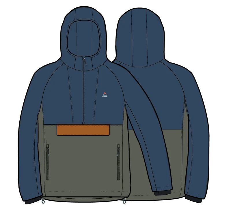 Roamer Softshell Anorak - Dunkles Denim / Staubiges Olive