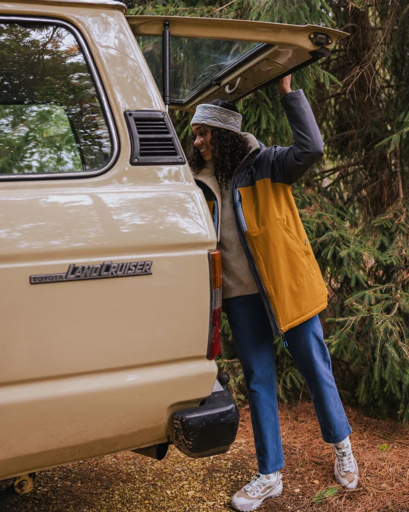 Lumi Farbblock Parka - Goldbraun