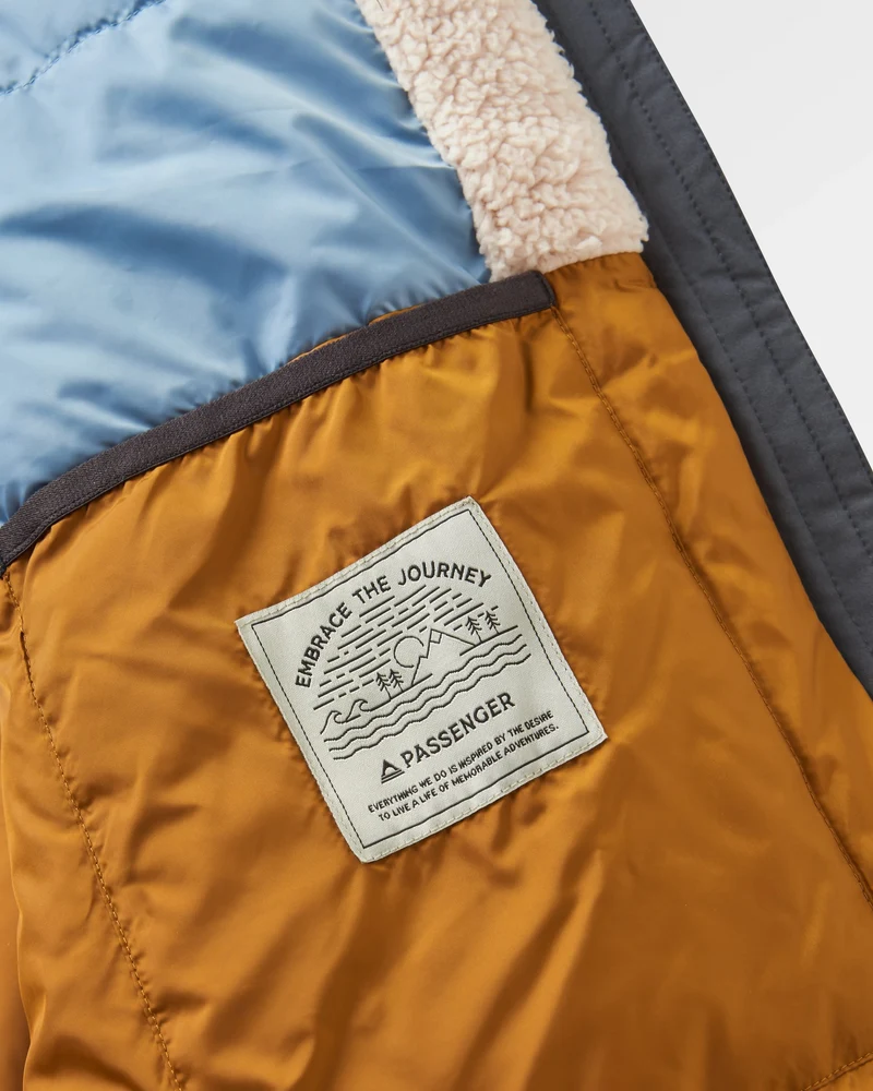 Lumi Farbblock Parka - Goldbraun