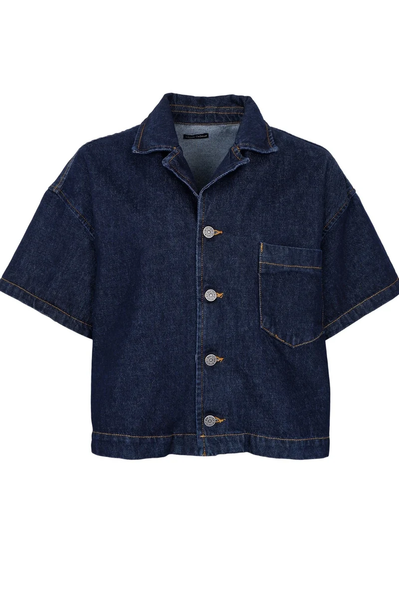 Dafne Denim Jacket 41283 | Dk. Denim | Black Colour