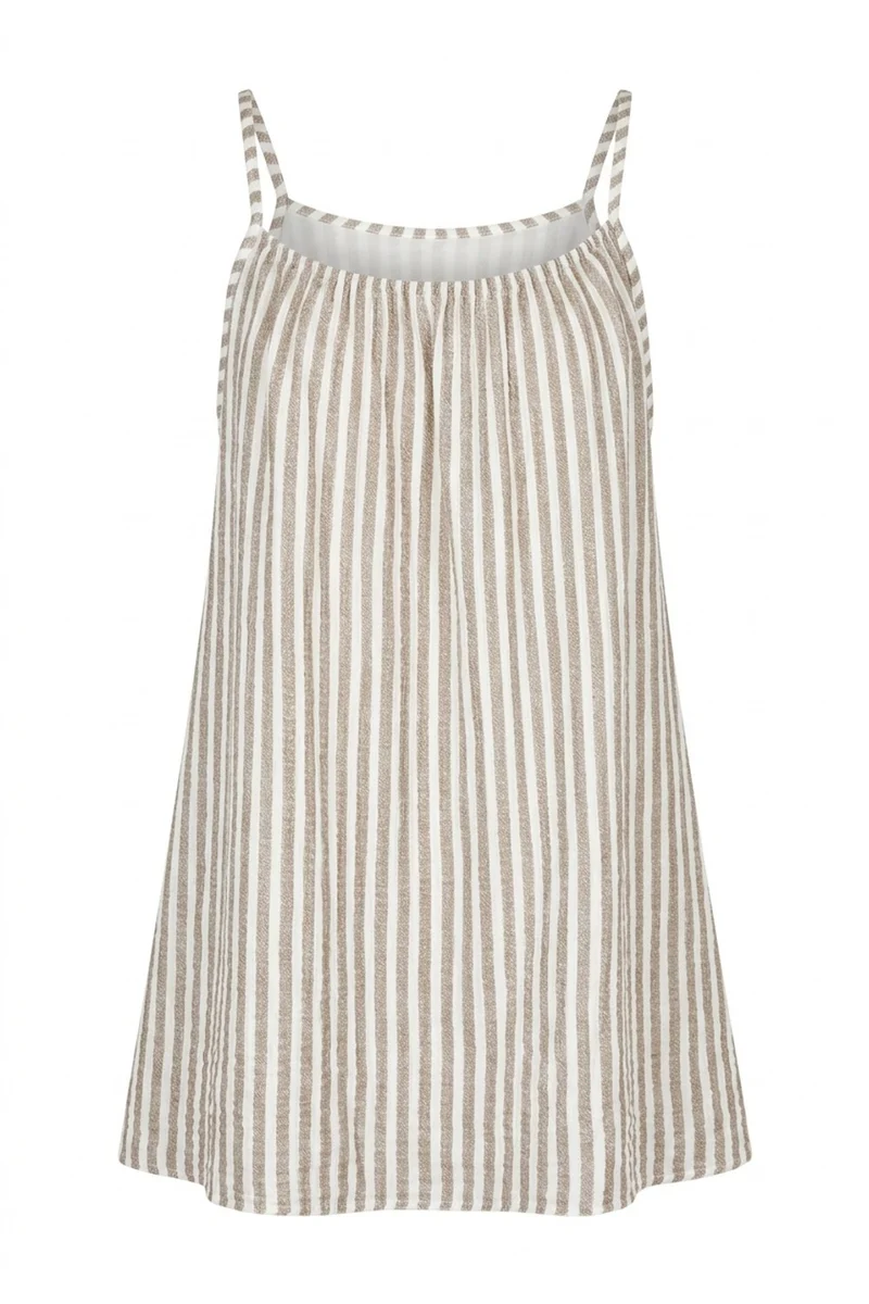Sovana Stripe Strap top | Taupe