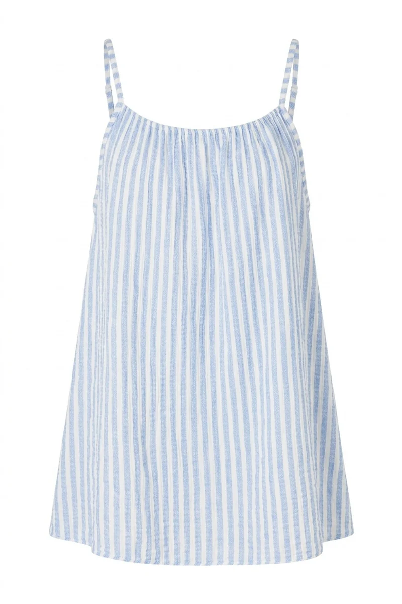 Sovana Stripe Strap top | Light Blue